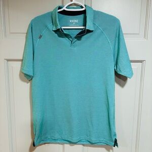 Rhône Men's Polo Size Small Short Sleeve Jade Green Collared Casual Lightweight